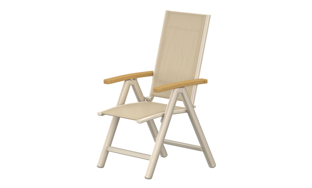 PAZ Positionsstol Beige/Teak i gruppen Utemöbler / Trädgårdsstolar / Stolar hos SoffaDirekt.se (1554-222)