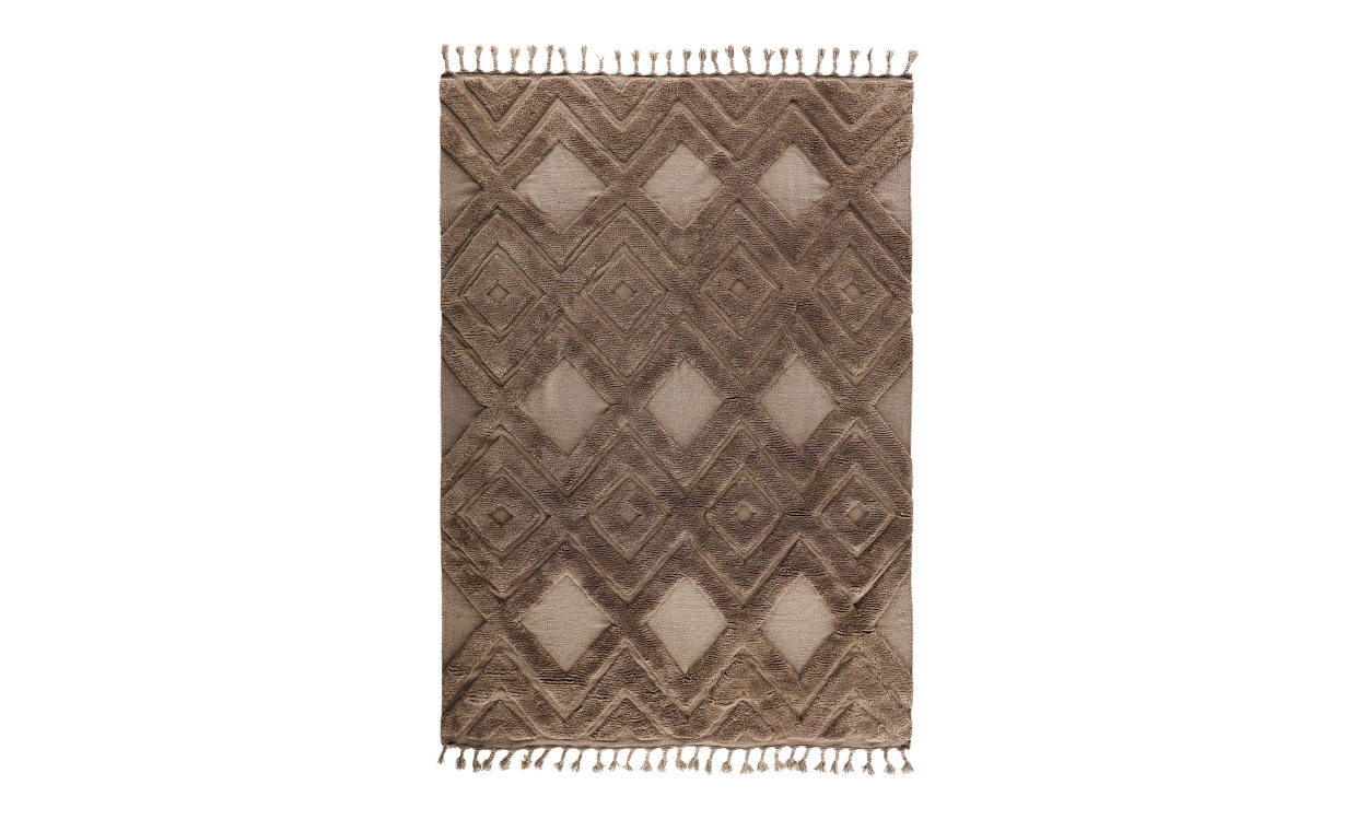 LOREEN Ullmatta 160x230 Mrkbrun i gruppen Mattor & Textil / Mattor / Ullmattor & Rllakan hos SoffaDirekt.se (15719-530)
