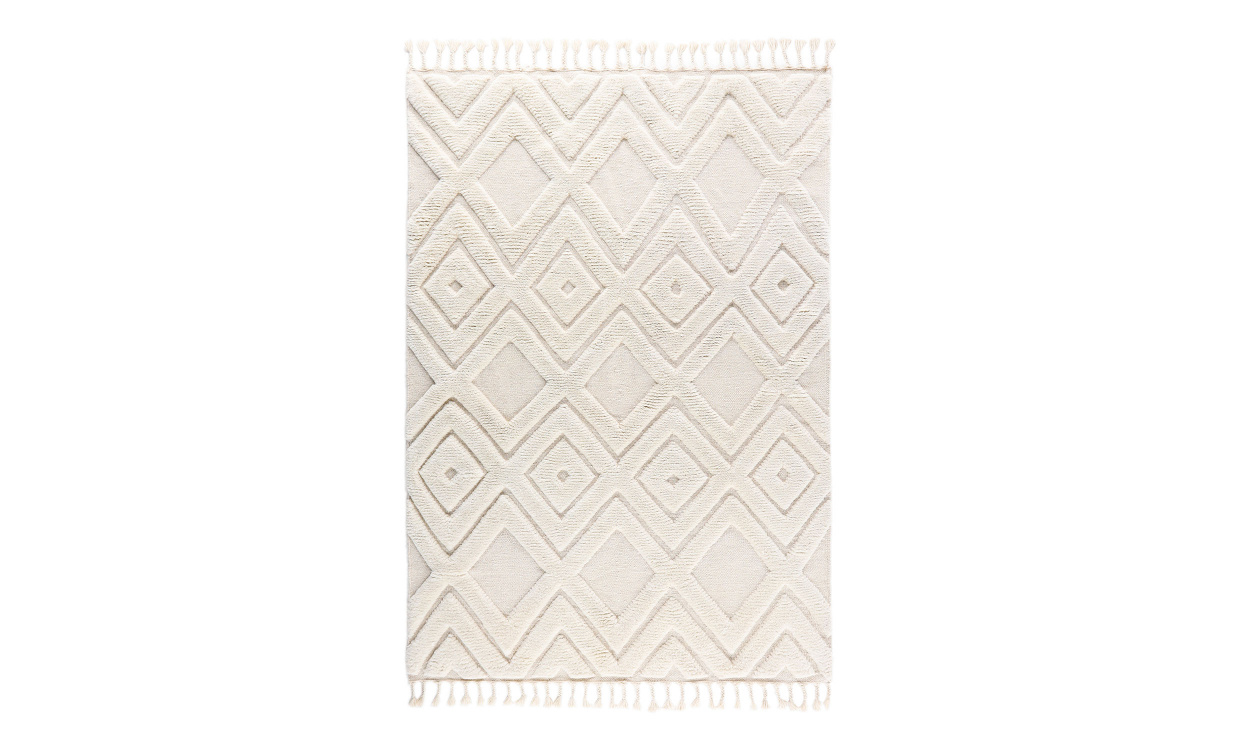 LOREEN Ullmatta 160x230 Vit i gruppen Mattor & Textil / Mattor / Ullmattor & Rllakan hos SoffaDirekt.se (15719-557)
