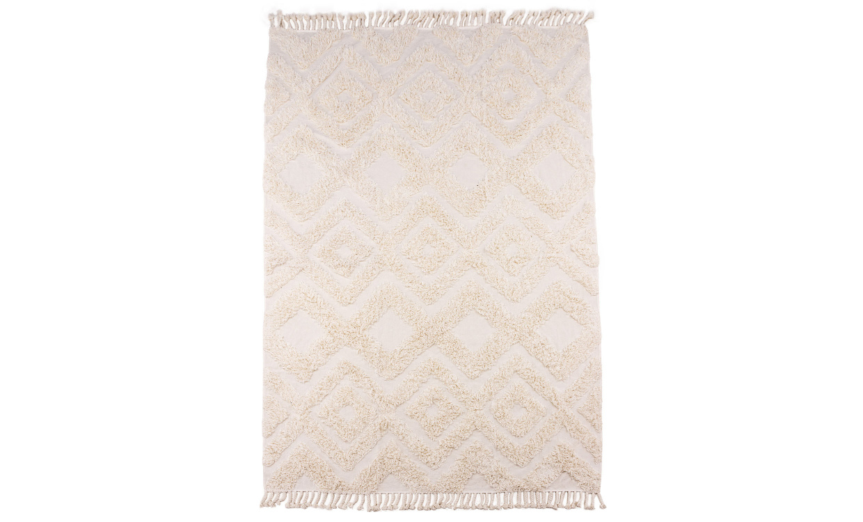 HILDA Bomullsmatta 250x350 Vit i gruppen Mattor & Textil / Mattor / Bomullsmattor hos SoffaDirekt.se (16031-101)