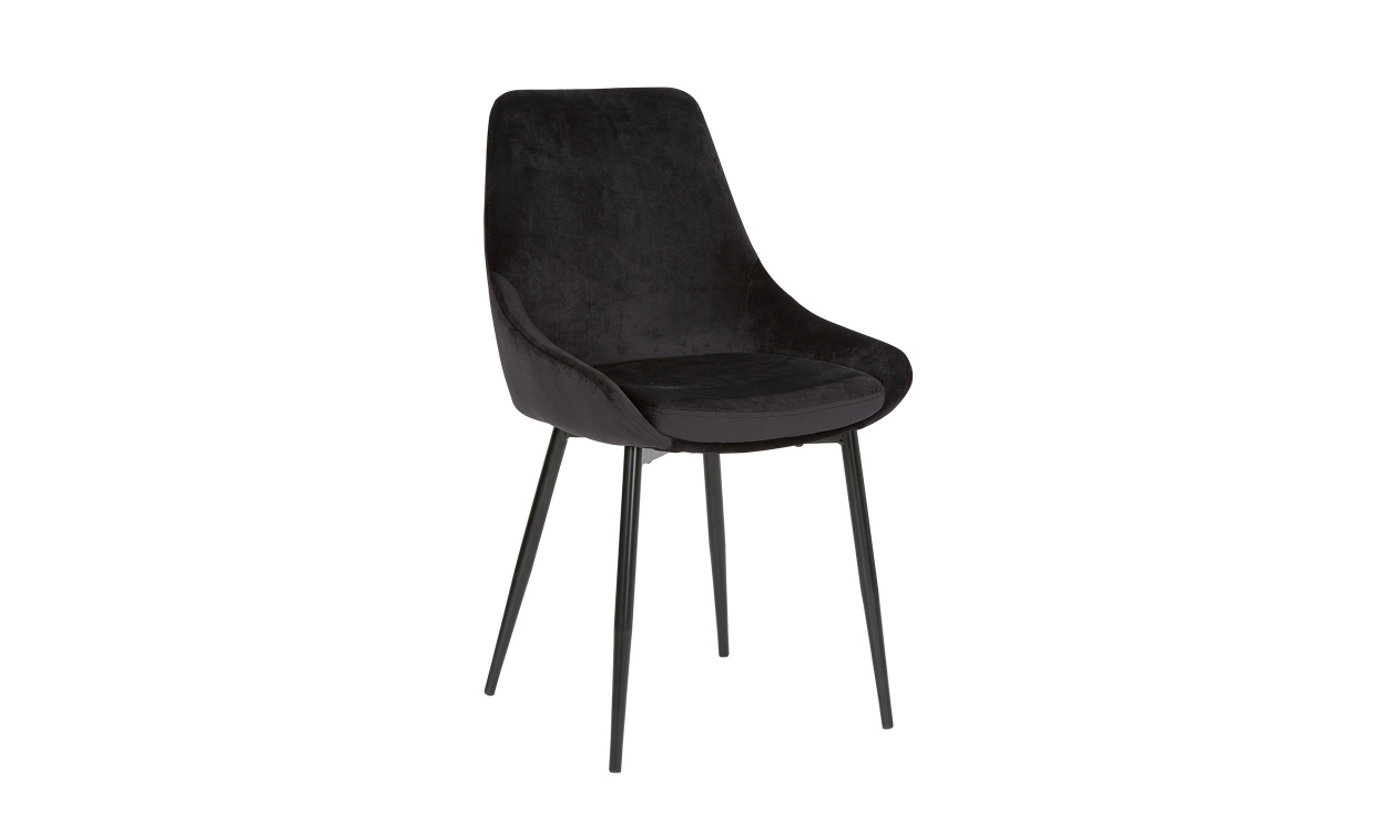 TOVE Stol Velvet Svart i gruppen Matplats / Sittmbler / Stolar hos SoffaDirekt.se (20170351)
