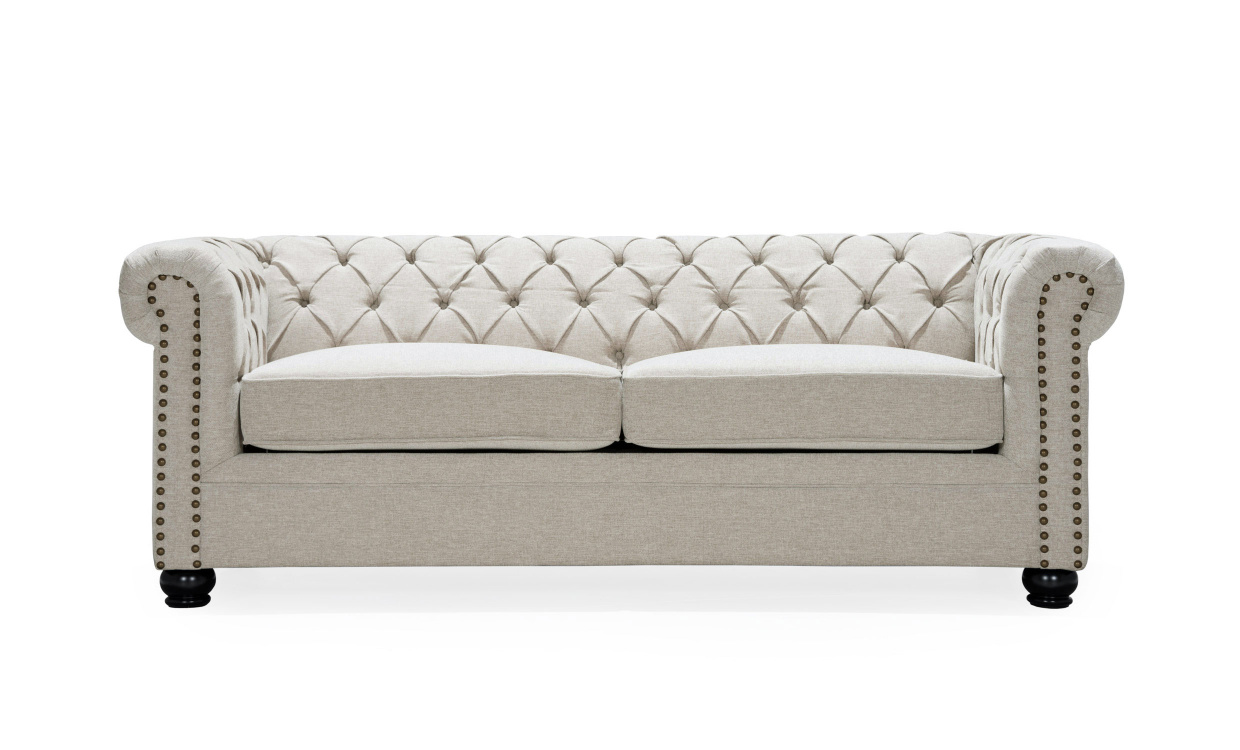 WINDSOR Chesterfield Bddsoffa Beige i gruppen Vardagsrum / Soffor / Bddsoffor hos SoffaDirekt.se (2328-332-1)