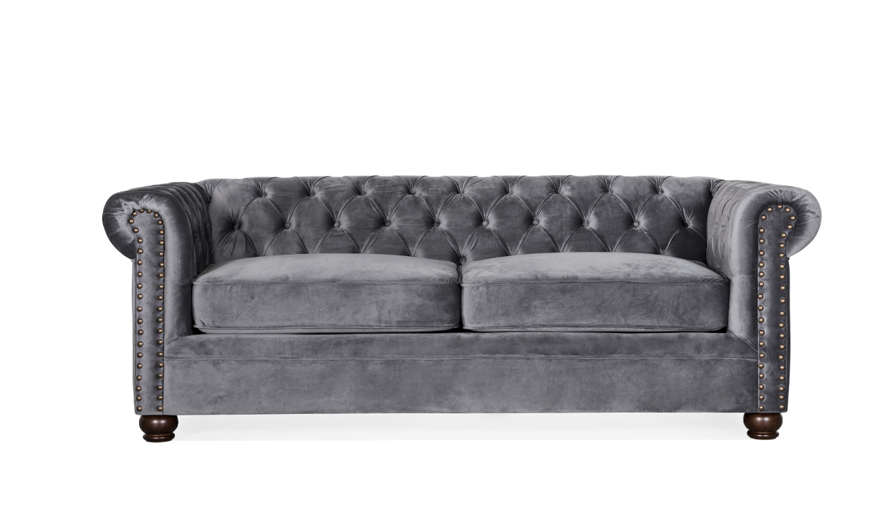 WINDSOR Chesterfield Bddsoffa Velvet Gr i gruppen Vardagsrum / Soffor / Bddsoffor hos SoffaDirekt.se (2328-HLR-21)