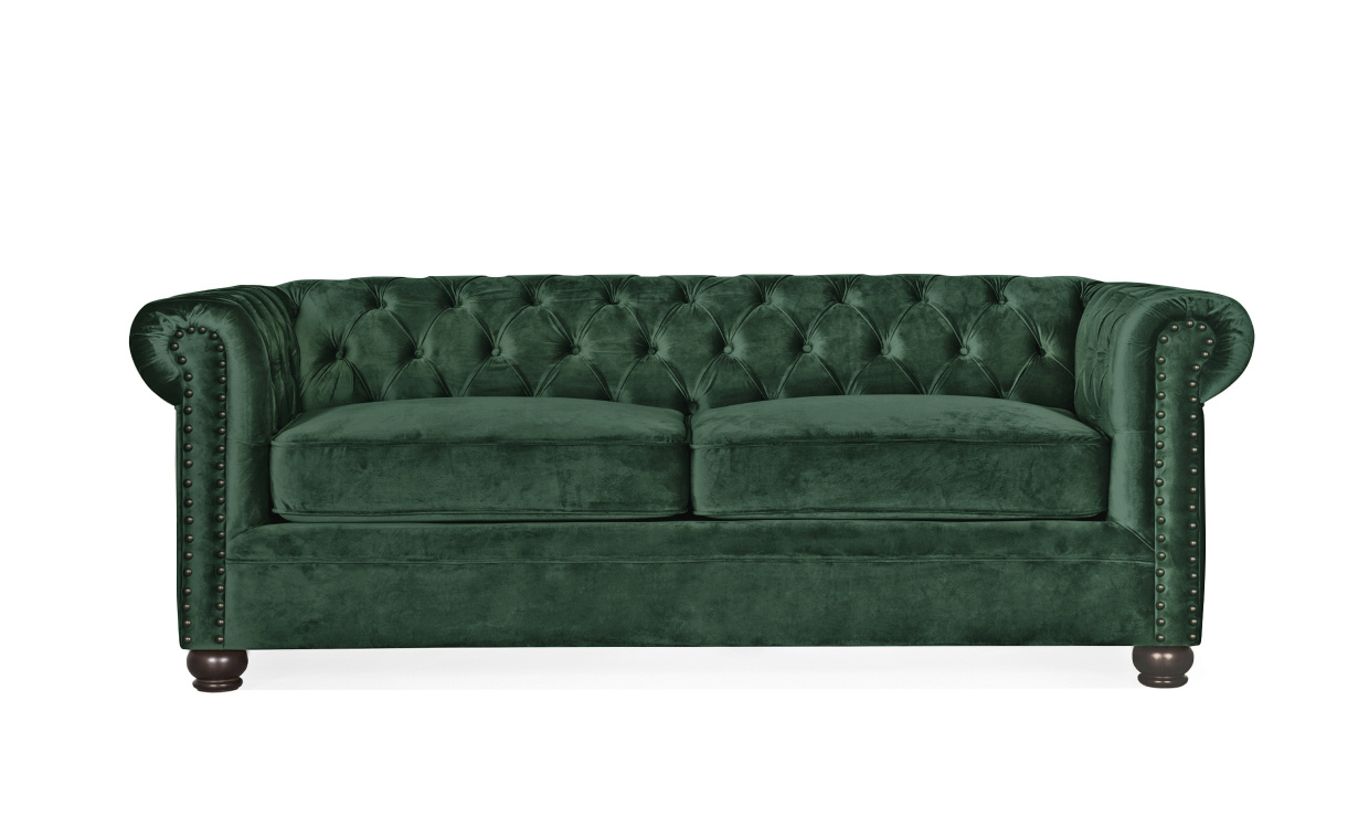 WINDSOR Chesterfield Bddsoffa Velvet Grn i gruppen Vardagsrum / Soffor / Sammetssoffor hos SoffaDirekt.se (2328-HLR-57)