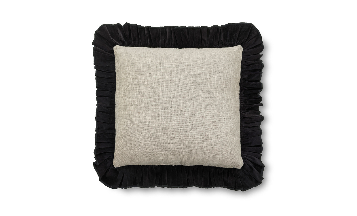 VELORA Kuddfodral 60x60 Natur/Svart i gruppen Mattor & Textil / Prydnadskuddar / Kuddfodral hos SoffaDirekt.se (2400999)