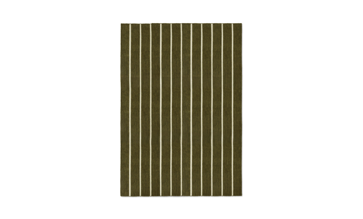 DECO STRIPE Matta 200x300 Mossgrön i gruppen Mattor & Textil / Mattor / Ullmattor & Röllakan hos SoffaDirekt.se (2408579)
