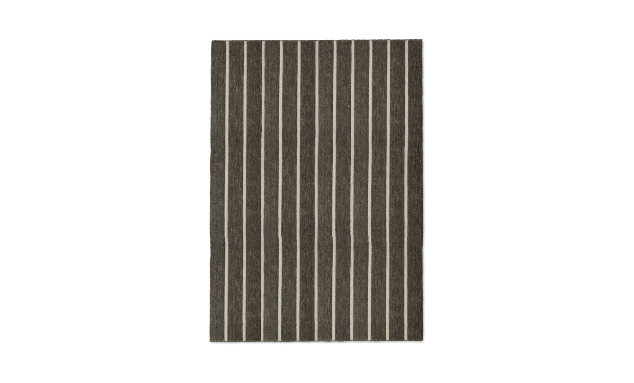 DECO STRIPE Matta 200x300 Mörkbrun i gruppen Mattor & Textil / Mattor / Ullmattor & Röllakan hos SoffaDirekt.se (2408588)