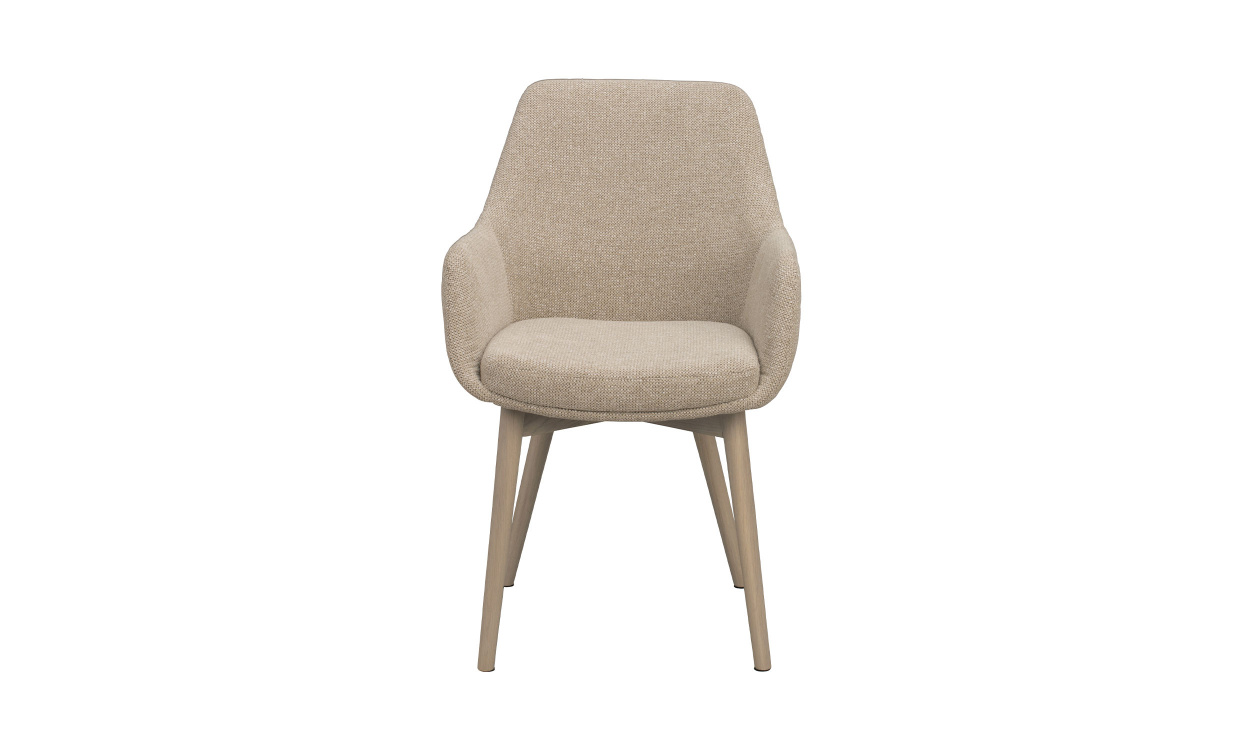 DENLEY Karmstol Ljusbeige, Vitpig Ek i gruppen Matplats / Sittmöbler / Stolar hos SoffaDirekt.se (241040)