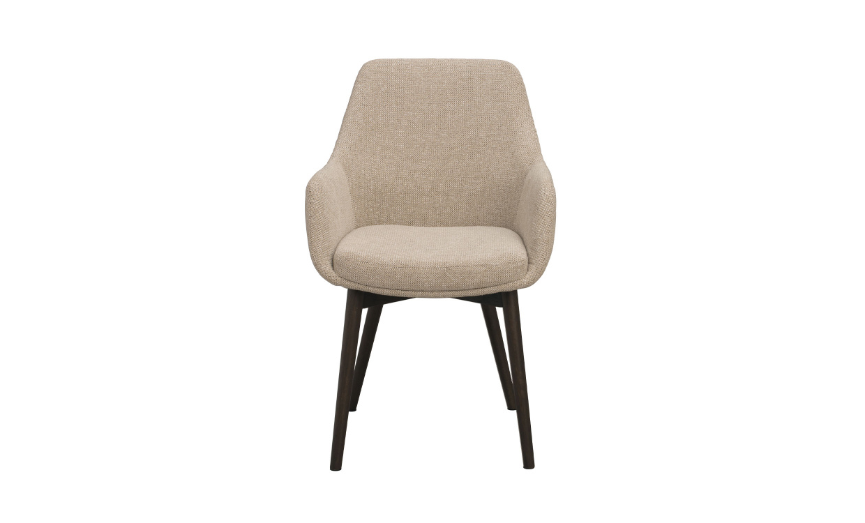 DENLEY Karmstol Ljusbeige, Brun Ek i gruppen Matplats / Sittmöbler / Stolar hos SoffaDirekt.se (241041)