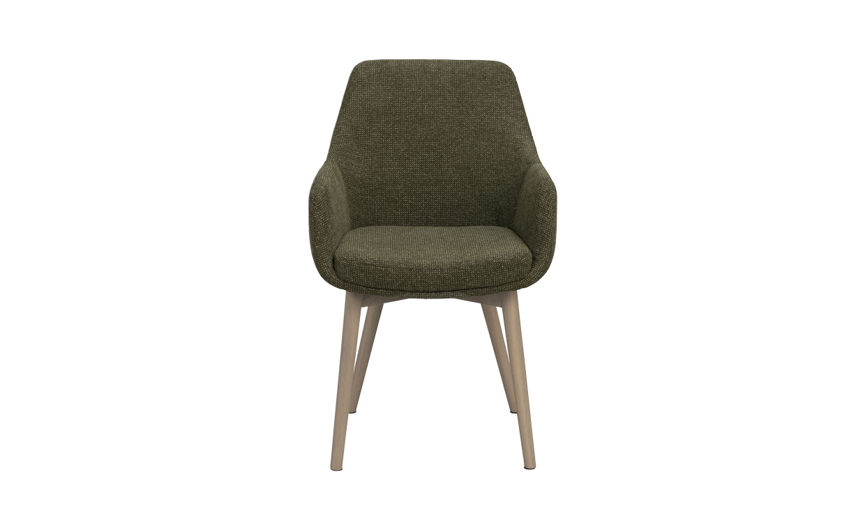 DENLEY Karmstol Grön, Vitpig i gruppen Matplats / Sittmöbler / Stolar hos SoffaDirekt.se (241046)