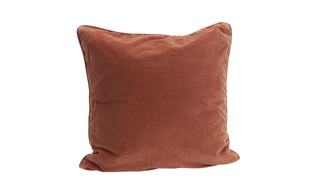 KUDDFODRAL Sammet 50x50 Rost i gruppen Mattor & Textil / Prydnadskuddar / Kuddfodral hos SoffaDirekt.se (25CUC103BK)