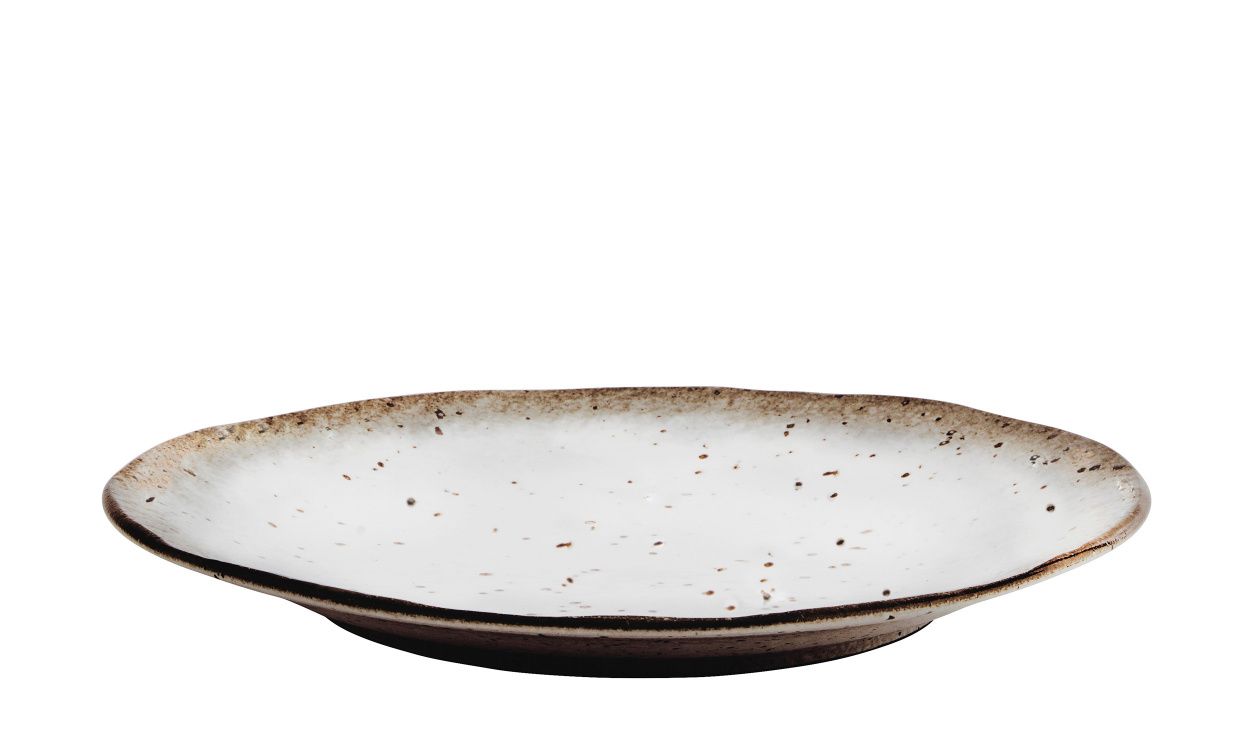 TALLRIK Stengods 27 cm Vit/Brun i gruppen Kk / Dukning & Servering hos SoffaDirekt.se (25R-1-1)