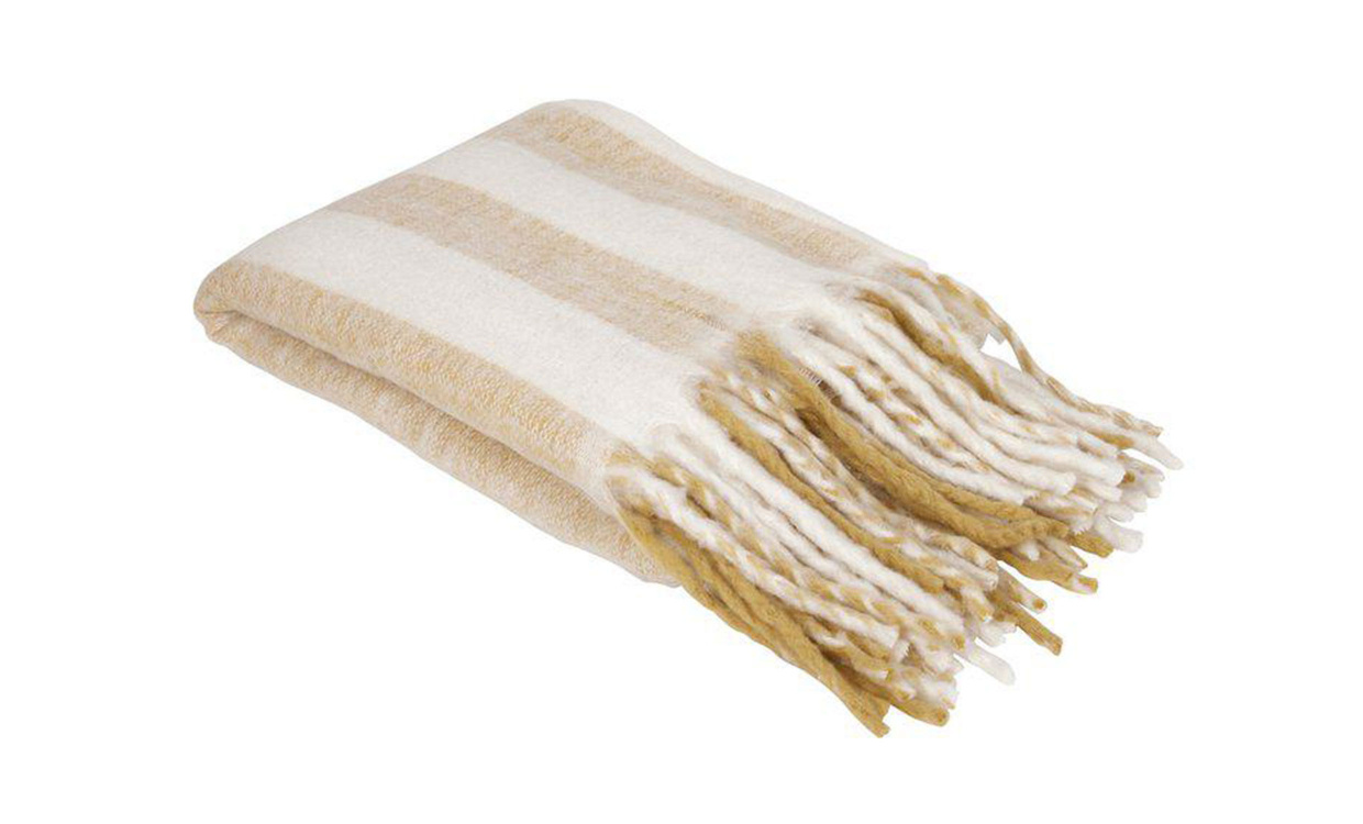 MIJA Pl�d 130x170 Gul i gruppen Mattor & Textil / Pl�dar hos SoffaDirekt.se (260149-111-20)