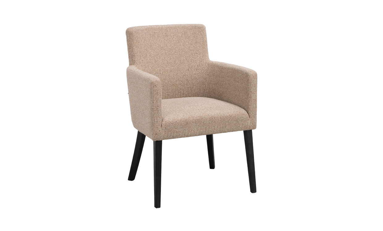 HUDSON Karmstol Svart Ek/Beige i gruppen Matplats / Sittmöbler / Stolar hos SoffaDirekt.se (270093)