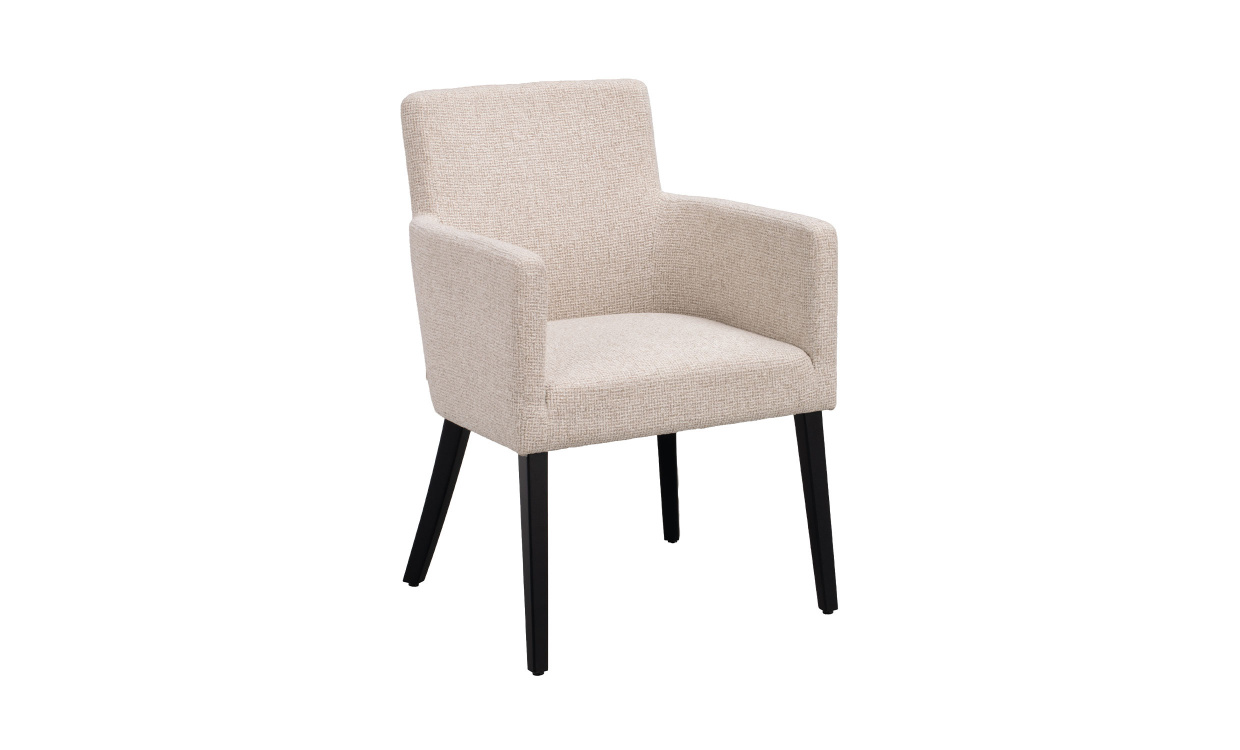 HUDSON Karmstol Svart Ek/Ljusbeige i gruppen Matplats / Sittmöbler / Stolar hos SoffaDirekt.se (270099)