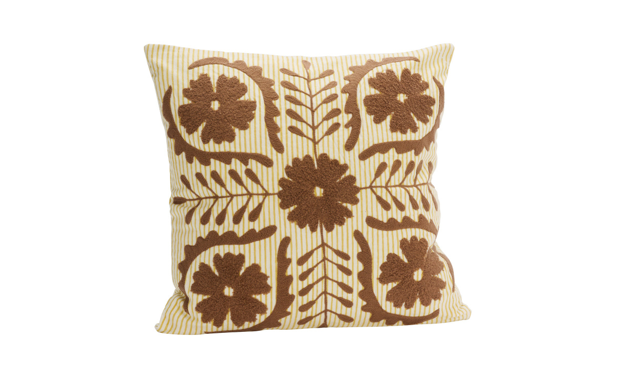 SUZANI Kuddfodral 45x45 Brun/Vit i gruppen Mattor & Textil / Prydnadskuddar / Kuddfodral hos SoffaDirekt.se (325-03A)