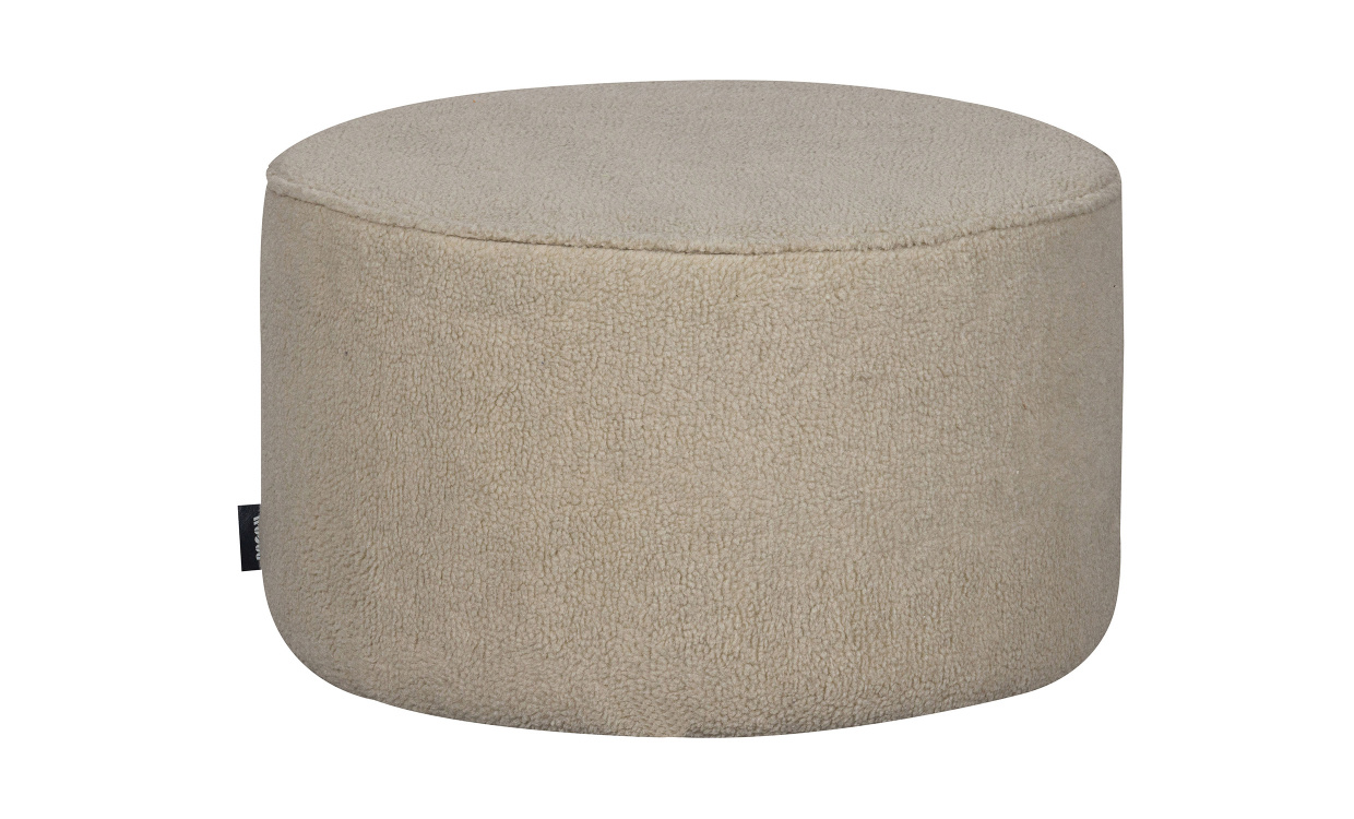 SARA Puff Teddy 60cm Offwhite i gruppen Vardagsrum / Ftljer / Sittpuffar hos SoffaDirekt.se (350410-T)