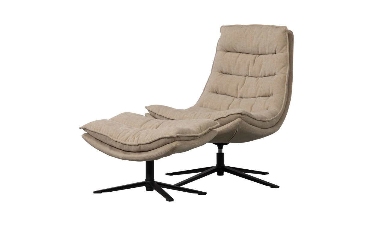 KUBE F�t�lj med fotpall Natur i gruppen Vardagsrum / F�t�ljer hos SoffaDirekt.se (377553-N)