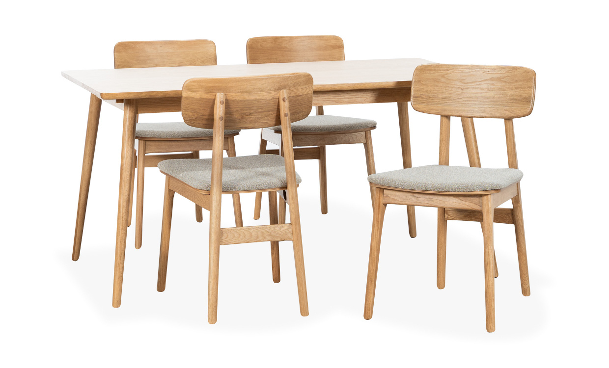 BLANCA 150/LINO Matgrupp 4 Stolar Sand i gruppen Matplats / Matgrupper / Matgrupp 4 stolar hos SoffaDirekt.se (43240200-38440205-4)