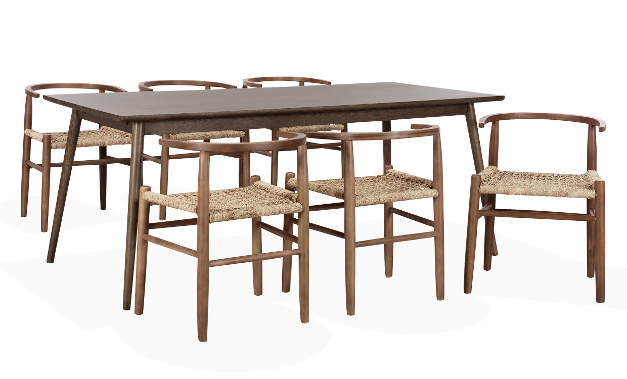 BLANCA/MONDO Matgrupp 6 Stolar Valnt i gruppen Matplats / Bord / Matgrupper hos SoffaDirekt.se (43252930-XN1767-WA-6)