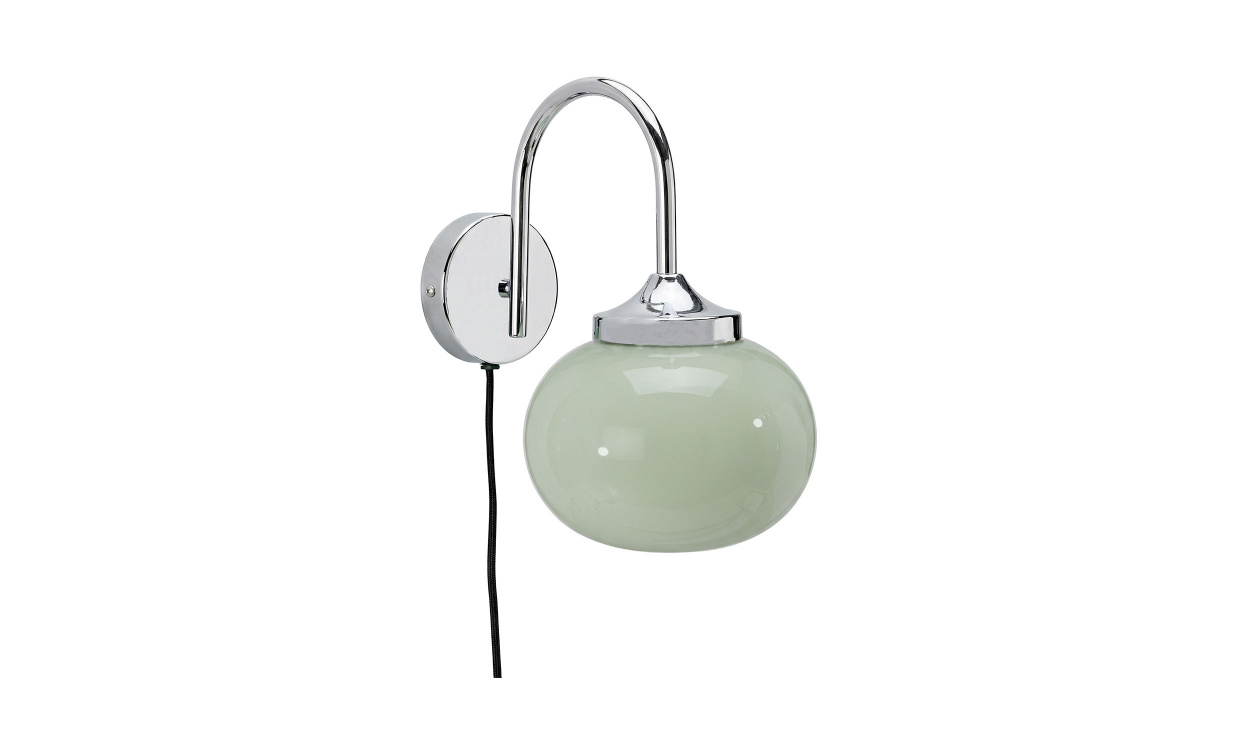 ELSY Vägglampa 26cm Salvia/Krom i gruppen Belysning / Lampor / Vägglampor hos SoffaDirekt.se (436-26-GR)