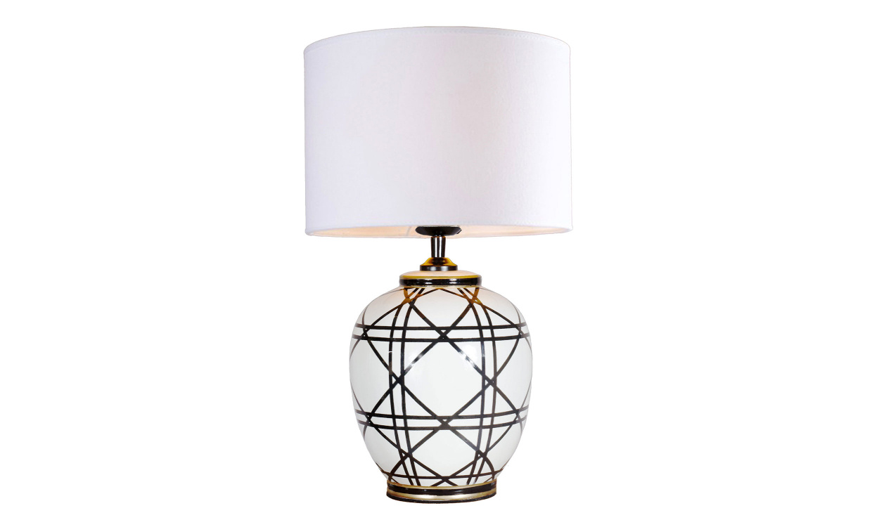 NEW YORK Bordslampa 46cm Svartvit i gruppen Belysning / Lampor / Bordslampor hos SoffaDirekt.se (501032191FR01)