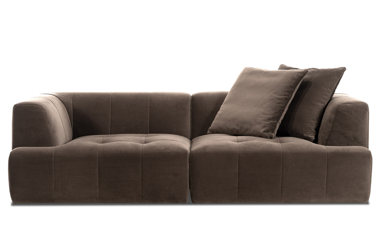 COCO 3-sitssoffa Sammet Brun i gruppen Vardagsrum / Soffor / 3-sits soffor hos SoffaDirekt.se (656-COC-3S-FAD5)
