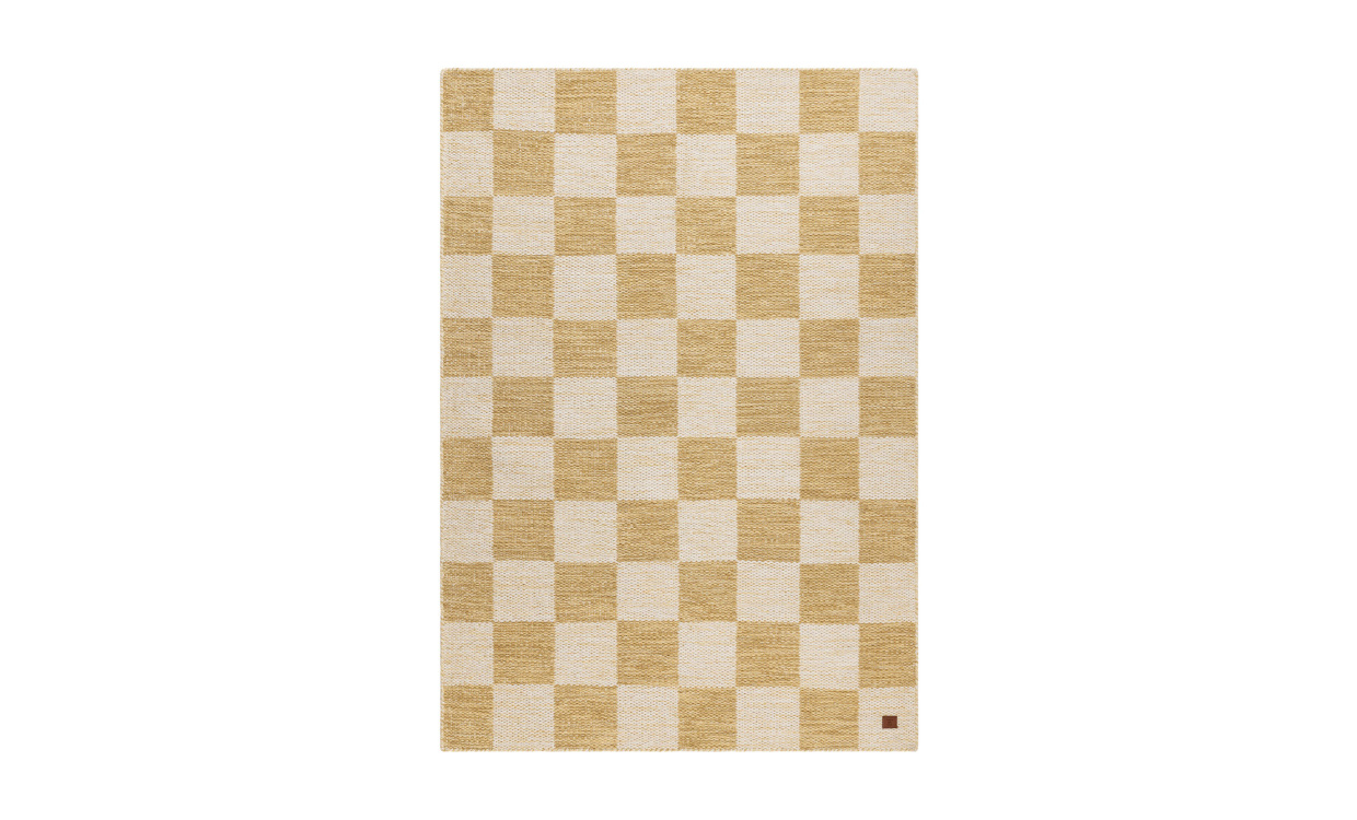 CHECK Ullmatta 240x340 Ockragul i gruppen Mattor & Textil / Mattor / Ullmattor & Rllakan hos SoffaDirekt.se (70991)