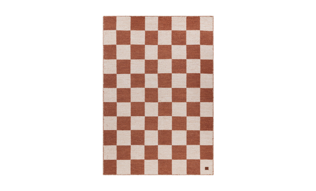 CHECK Ullmatta 160x230 Terracotta i gruppen Mattor & Textil / Mattor / Ullmattor & Rllakan hos SoffaDirekt.se (71424)