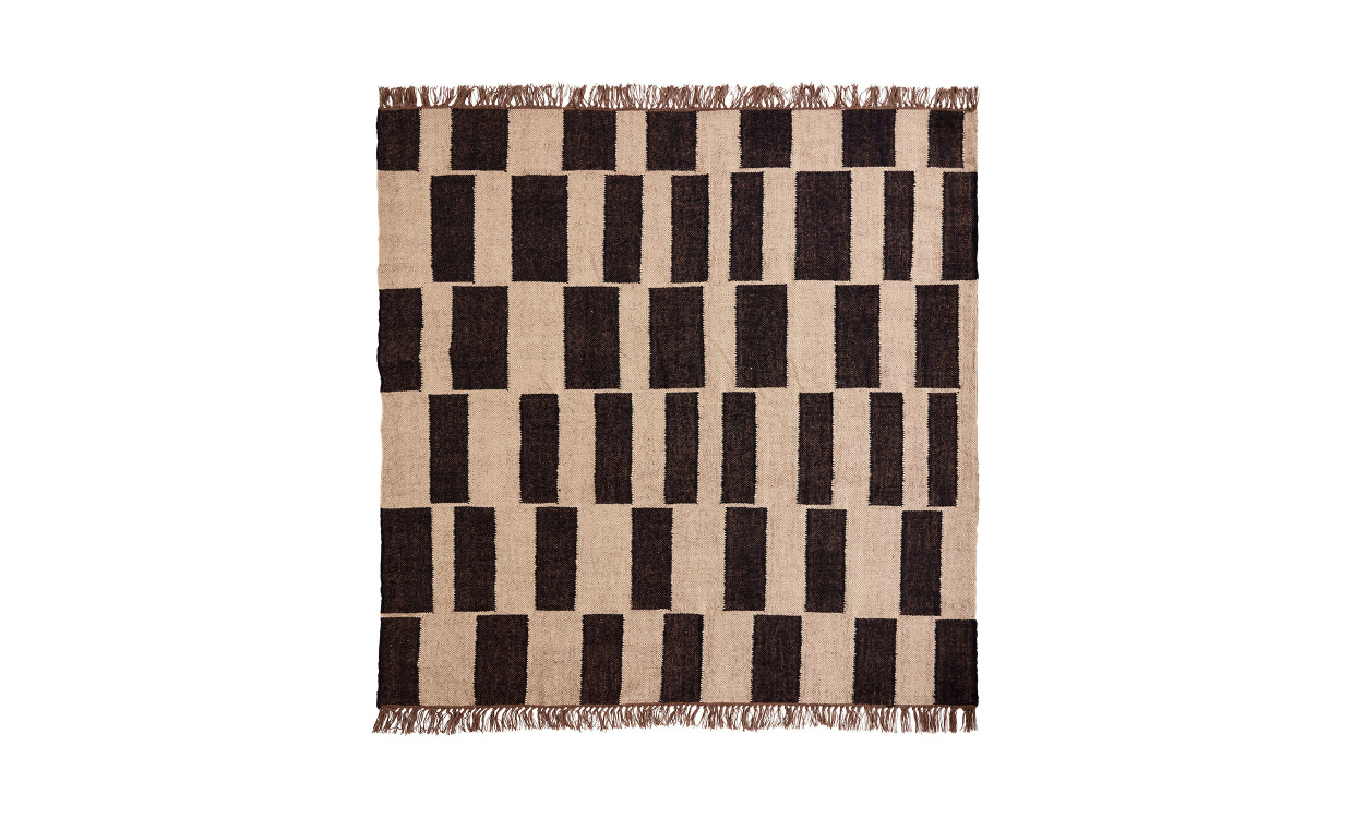 GRAPH Matta 180x180 Svart/Natur i gruppen Mattor & Textil / Mattor / Jutemattor hos SoffaDirekt.se (900000184)