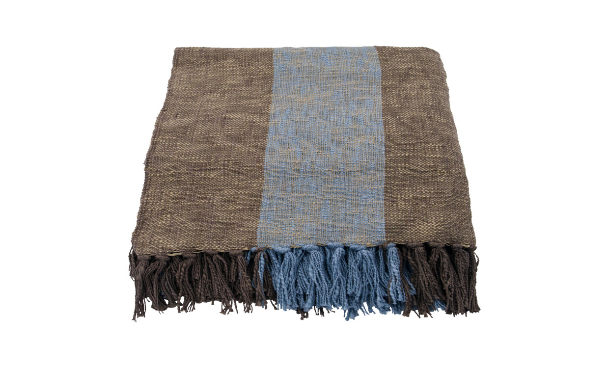 PONRA verkast/Pld Brun/Ljusbl i gruppen Mattor & Textil / Pldar hos SoffaDirekt.se (900000610)