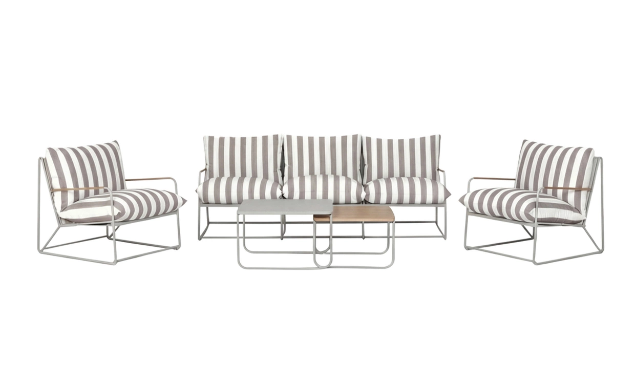 LIZ Soffgrupp Beige/Vit Randig i gruppen Utem�bler / Tr�dg�rdsgrupper / Soffgrupper hos SoffaDirekt.se (9800-999)