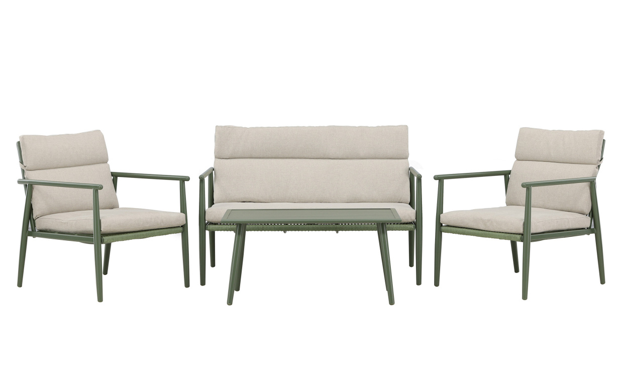 MORRIS Soffgrupp Grn/Beige i gruppen Utembler / Trdgrdsgrupper / Soffgrupper hos SoffaDirekt.se (9802-333)