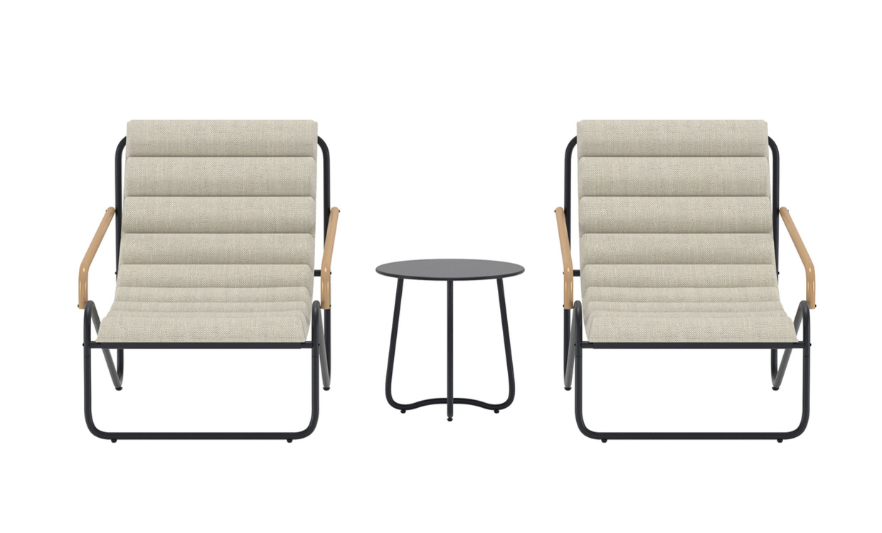 ANTONIO Loungeset Svart/Beige i gruppen Utemöbler / Trädgårdsgrupper / Soffgrupper hos SoffaDirekt.se (9896-100)