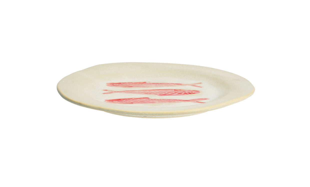 TALLRIK Stengods 21cm Offwhite/R�d i gruppen K�k / Dukning & Servering hos SoffaDirekt.se (B240110121O)