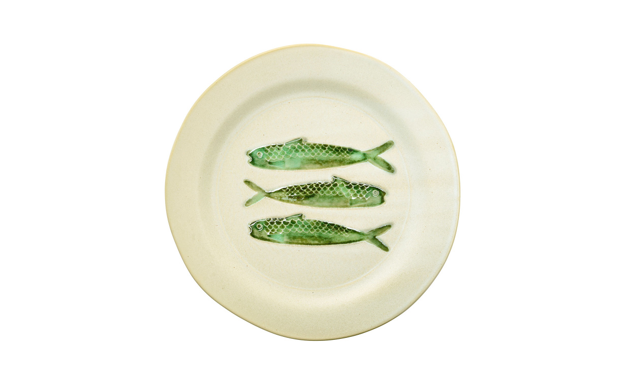 TALLRIK Stengods 27,5cm Offwhite/Gr�n i gruppen K�k / Dukning & Servering hos SoffaDirekt.se (B24011128M)