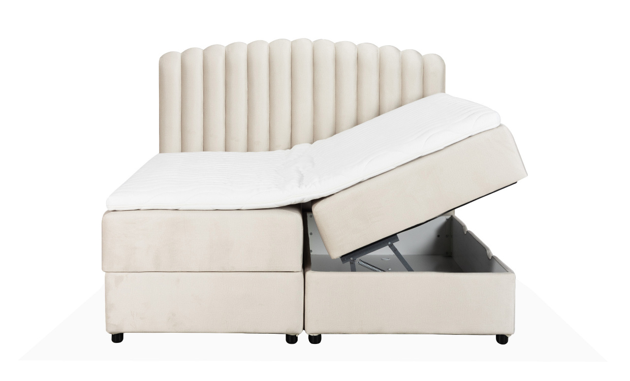 DANVIK/PRIMO 160 Sngpaket Sammet Beige i gruppen Sovrum / Sngar / Sngar 160 hos SoffaDirekt.se (DAN-PRISG160-MO02)