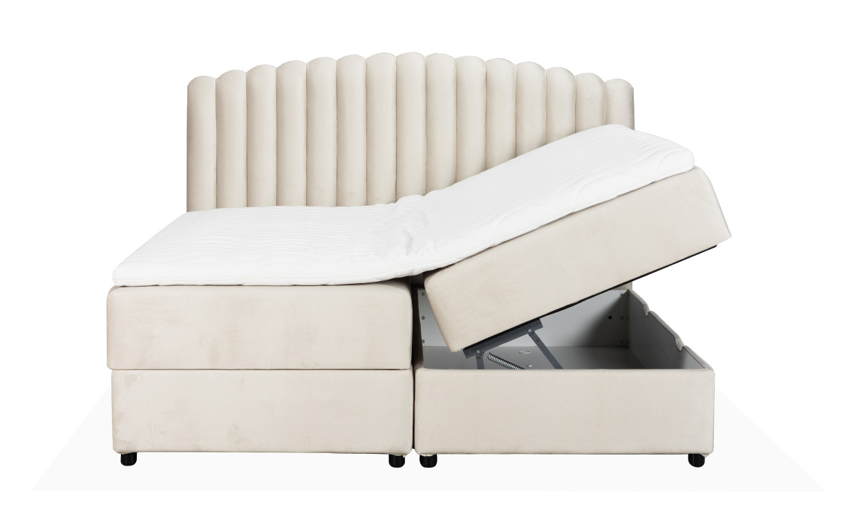 DANVIK/PRIMO 180 Sngpaket Sammet Beige i gruppen Sovrum / Sngar / Sngar 180 hos SoffaDirekt.se (DAN-PRISG180-MO02)