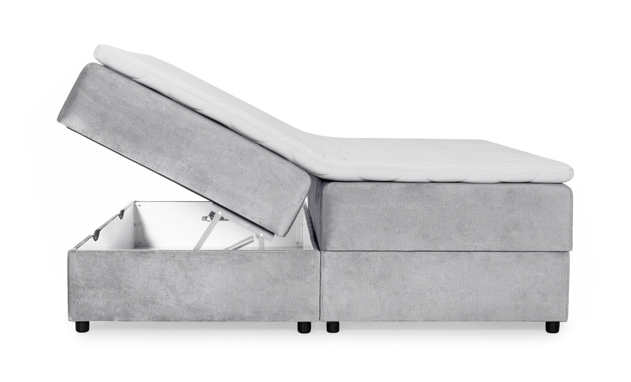 DANVIK 180 Boxsng Sammet Ljusgr i gruppen Sovrum / Sngar / Sngar 180 hos SoffaDirekt.se (DAN180MON84)