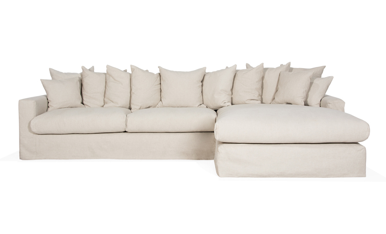 MONACO Premium Divansoffa Hger Beige i gruppen Vardagsrum / Soffor / Divansoffor hos SoffaDirekt.se (MO3DBE)