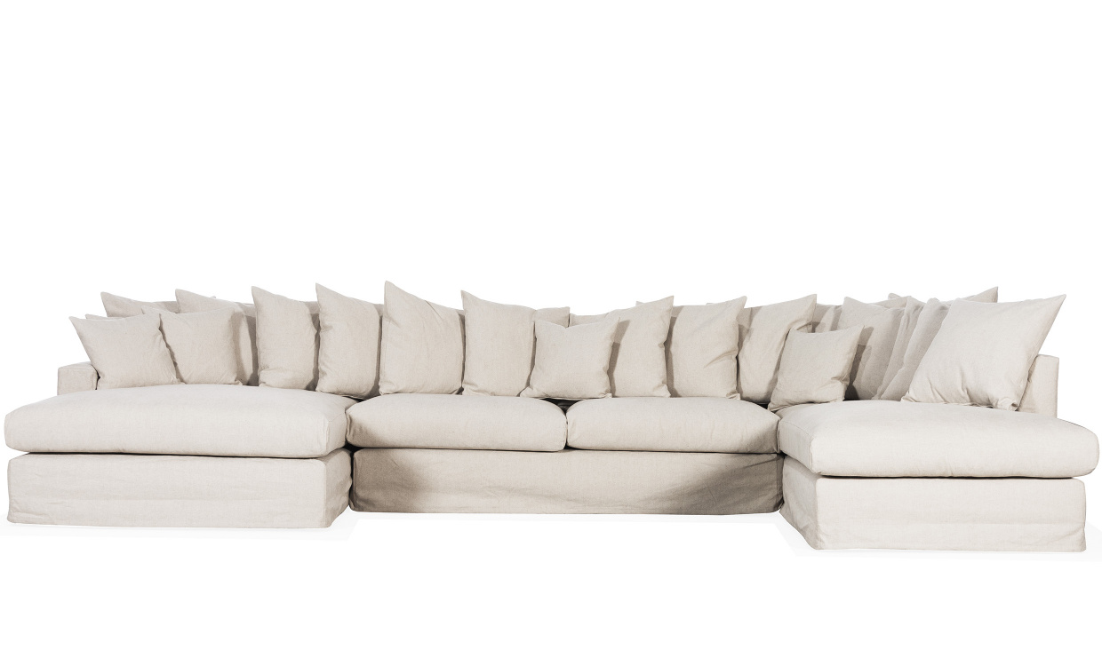 MONACO PREMIUM U-Soffa Hger Beige i gruppen Vardagsrum / Soffor / U-Soffor hos SoffaDirekt.se (MOD3ABE)