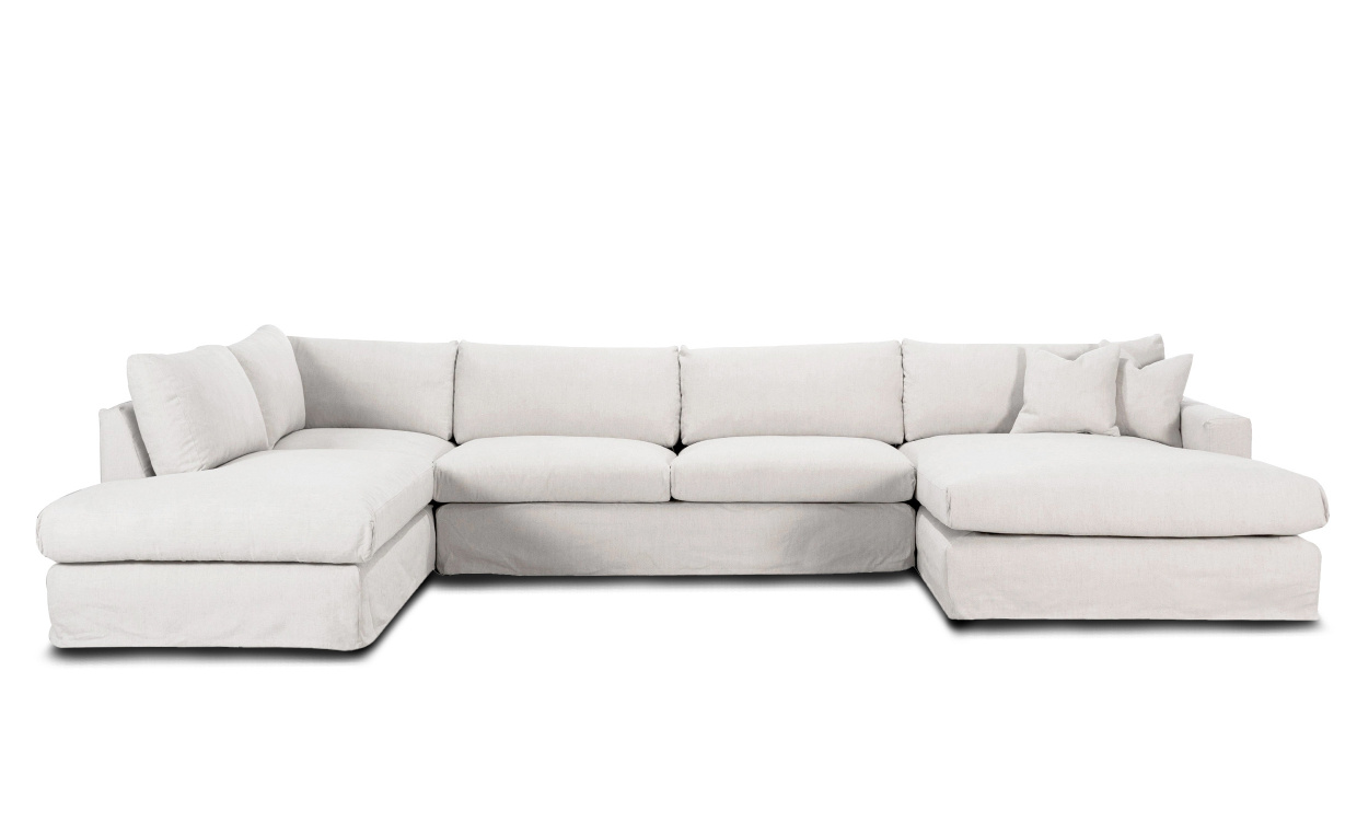 MAXIME U-Soffa Vnster Vit i gruppen Vardagsrum / Soffor / U-Soffor hos SoffaDirekt.se (MXA3DVI)