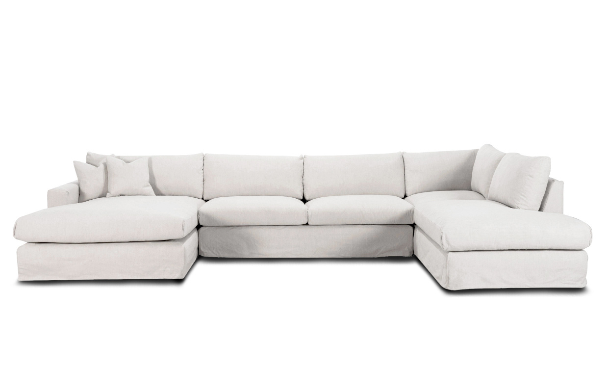 MAXIME U-Soffa Hger Vit i gruppen Vardagsrum / Soffor / U-Soffor hos SoffaDirekt.se (MXD3AVI)