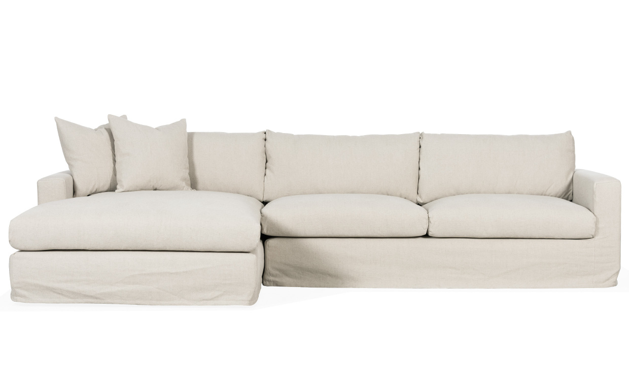 MAXIME Divansoffa Vnster Beige i gruppen Vardagsrum / Soffor / Divansoffor hos SoffaDirekt.se (MXD3SBE)