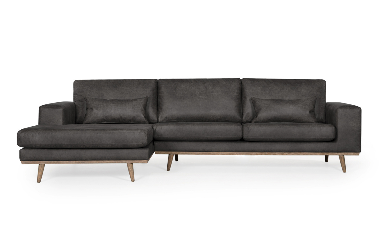 STOCKHOLM Leather Divansoffa Vnster Antracit i gruppen Vardagsrum / Soffor / Divansoffor hos SoffaDirekt.se (N-STD3EZ9OL)