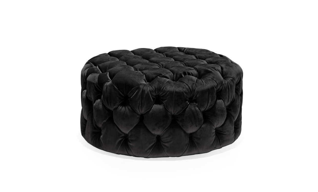 BELGRAVIA Sittpuff Velvet Onyx Black i gruppen Vardagsrum / Ftljer / Sittpuffar hos SoffaDirekt.se (OT-160-3ONY)