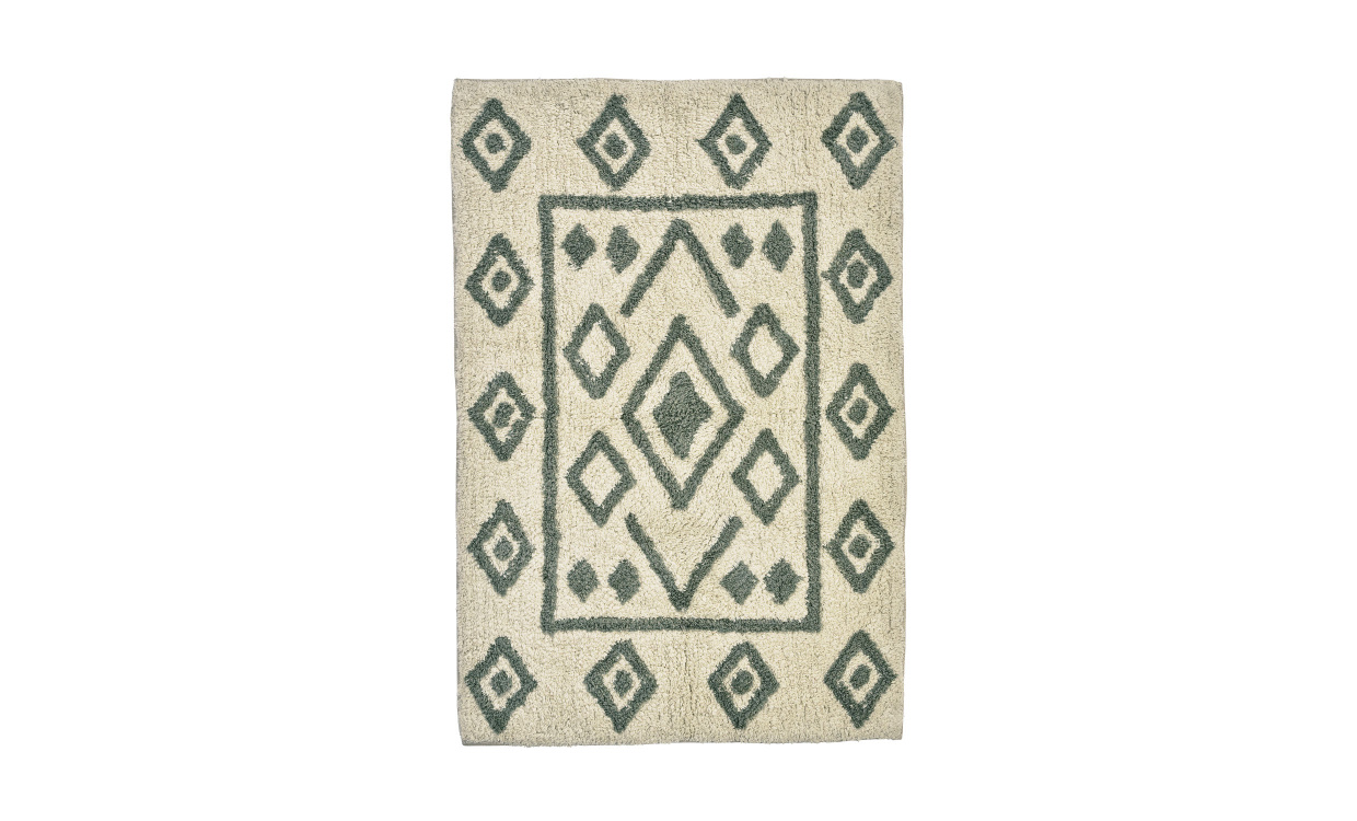 BADRUMSMATTA 60x90 Offwhite/Blgrn i gruppen Badrum / Badrumsmattor hos SoffaDirekt.se (PI-474-A)