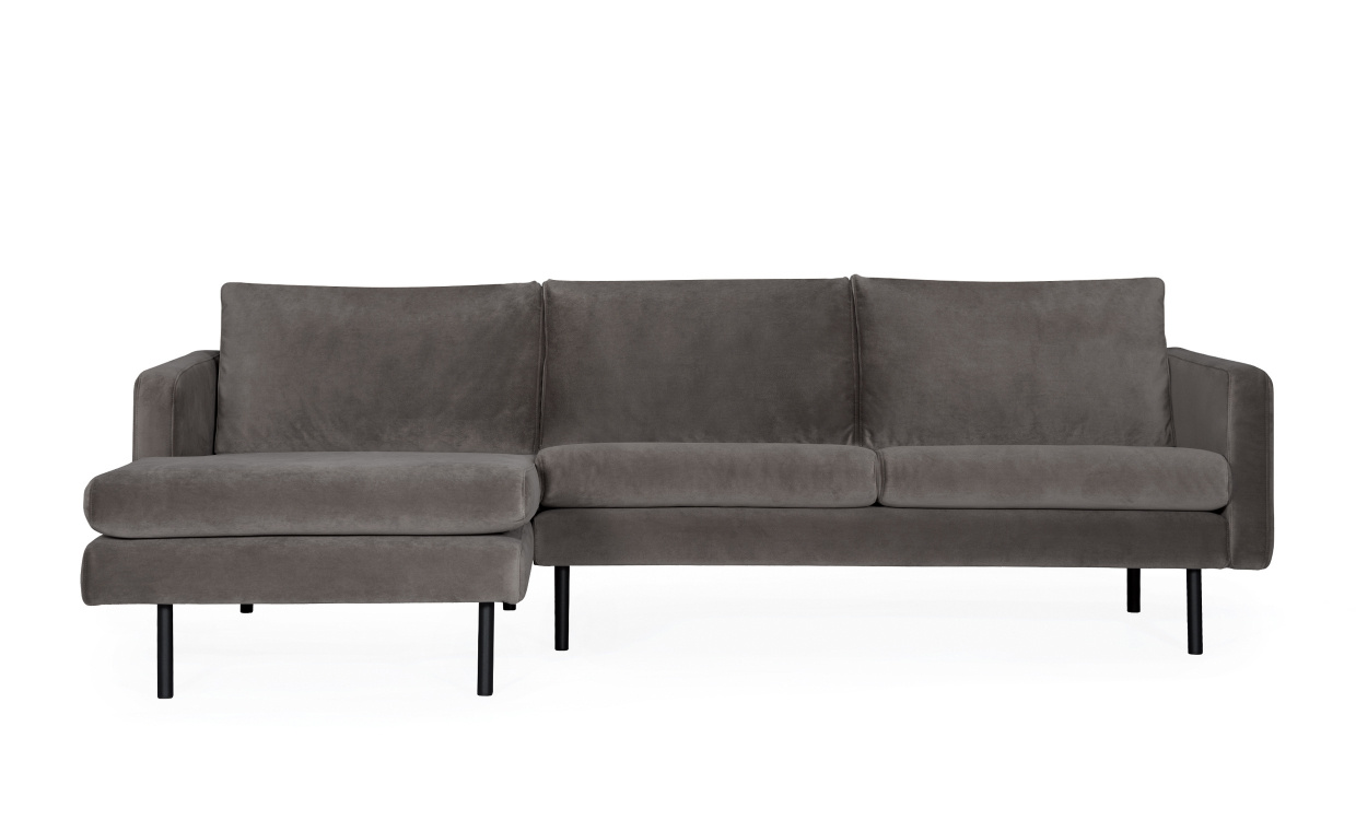 SANDHAMN Divansoffa Vnster Velvet Mrkgr i gruppen Vardagsrum / Soffor / Divansoffor hos SoffaDirekt.se (SAD3SA18)