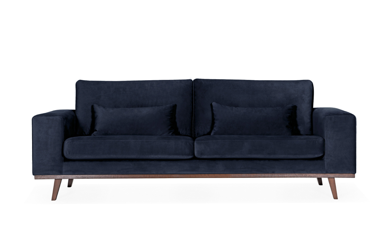 STOCKHOLM 3-sits soffa Velvet Edition Bl i gruppen Vardagsrum / Soffor / 3-sits soffor hos SoffaDirekt.se (ST25RI81)