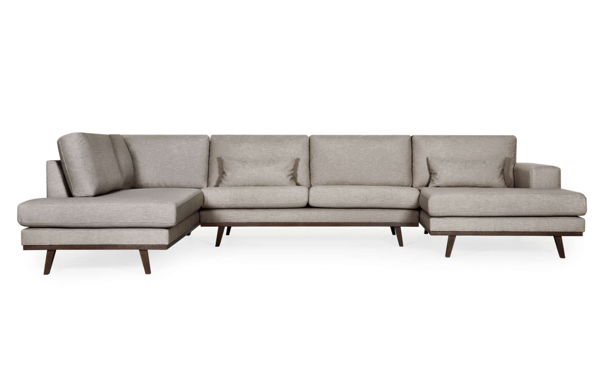 STOCKHOLM Fusion U-soffa Vnster Mrkbeige i gruppen Vardagsrum / Soffor / U-Soffor hos SoffaDirekt.se (STA3DCA10)